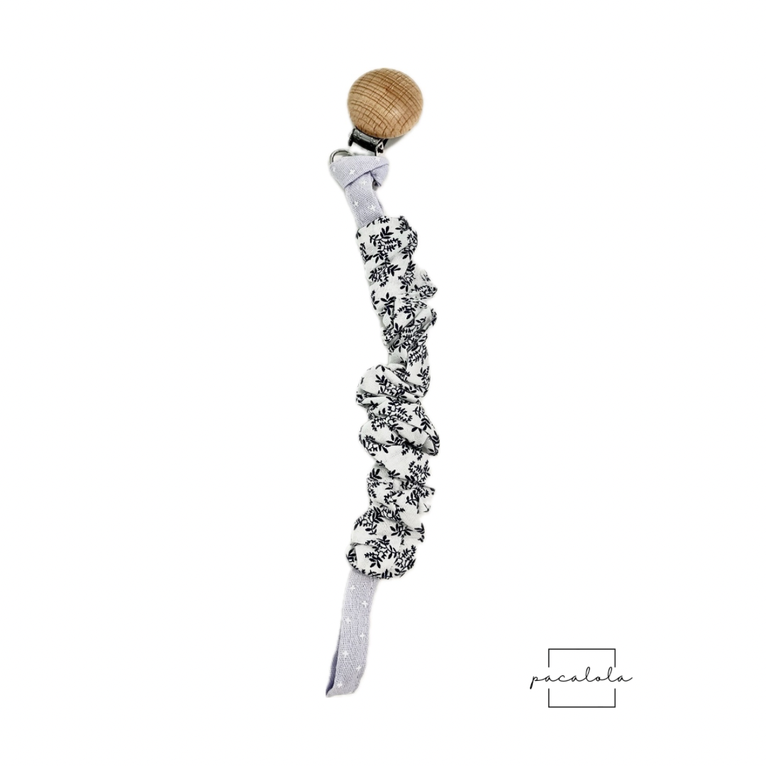 Chupetero fruncido flor azul