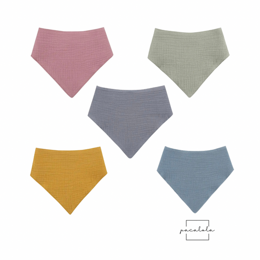 Pack 5 baberos muselina bandana